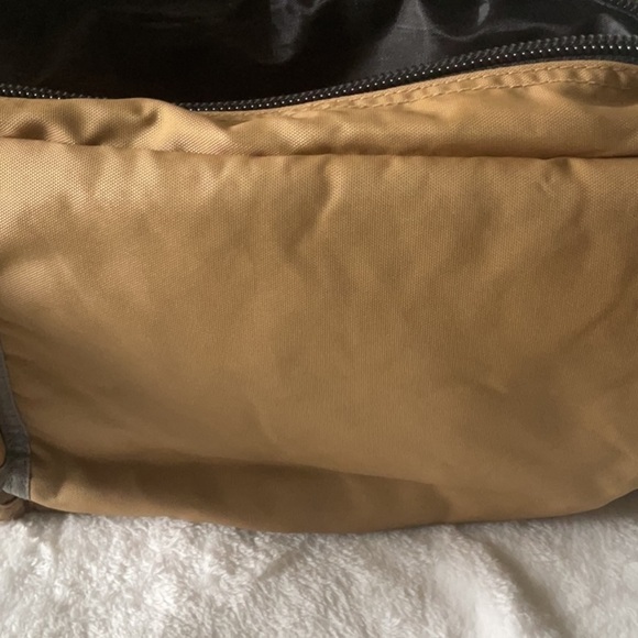 Tan and Gray Belt Bag with Durable Fabric and Metal Accents - Picture 9 of 9